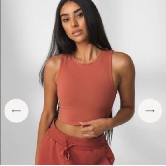 Vitality Women’s L The Allora Tank Sunstone Rust Fitted‎ Athletic Crop New - Picture 5 of 8